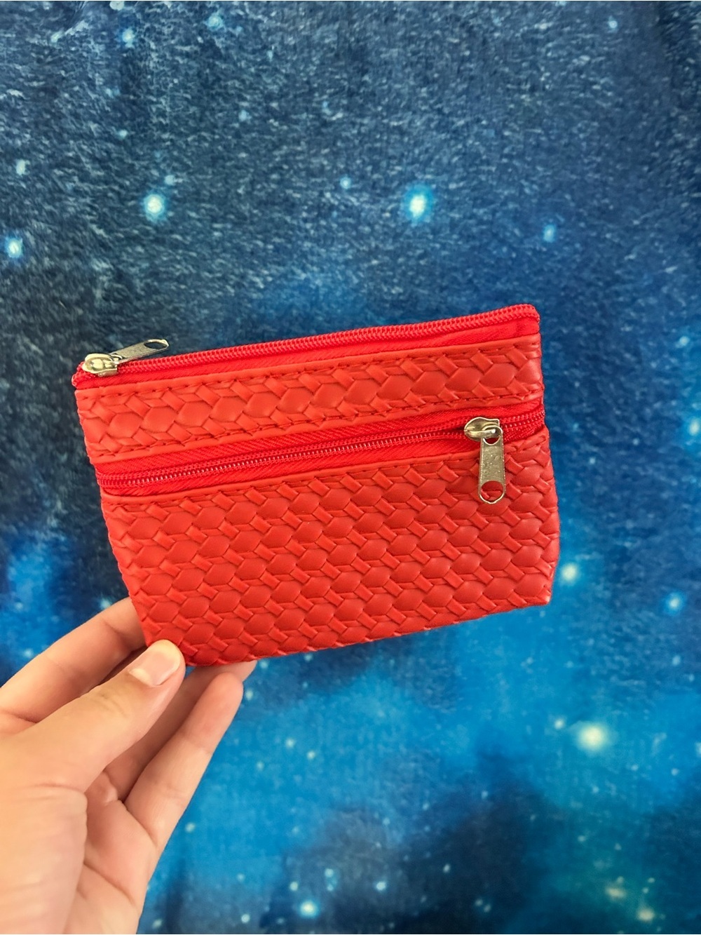 🔥$2 Red Woven Zip Pouch Wallet - Women Bags